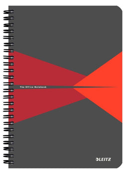 Leitz Office Notitieboek - A5 - Gelijnd - Spiraalgebonden - Kartonnen kaft - Blauw - 5 stuks