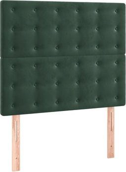 vidaXL - Hoofdborden - 2 - st - 90x5x78/88 - cm - fluweel - donkergroen
