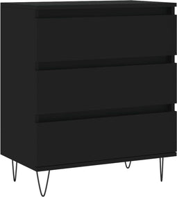 vidaXL - Dressoir - 60x35x70 - cm - bewerkt - hout - zwart