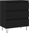 vidaXL - Dressoir - 60x35x70 - cm - bewerkt - hout - zwart