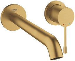 GROHE Essence New - Wandgemonteerde Inbouw Wastafelkraan - lange uitloop - mat goud - 19967GN1