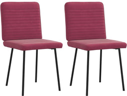 vidaXL - Eetkamerstoelen - 2 - st - fluweel - wijnrood