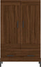 vidaXL - Hoge - kast - 69,5x31x115 - cm - bewerkt - hout - bruin - eikenkleur