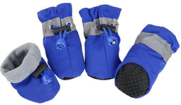 Hondenschoenen - Gripzolen - Elastische Sluiting - Spatbestendig - Blauw - M - (4 st.)