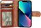 Mobiparts Excellent Wallet Case - Flip Cover - Echt leder - Bruin (iPhone 13 mini)