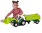 Cavallino XL Tractor Groen met Kiep Aanhangwagen, 86,5cm