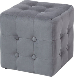 WISCONSIN - Poef - Grijs - 30 cm - Fluweel