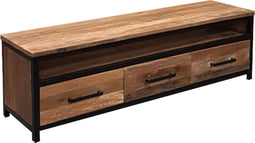 Livingfurn Tv-Meubel Montreal 160cm Teakhout Gecoat Staal