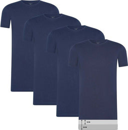Cappuccino Italia 4-Pack T-shirts - Heren Tee SS - Ronde Hals - Blauw (4-Pack)