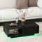 Coast LED Salontafel - Hoogglans met Afstandsbediening en Opbergruimte - 95 x 55 x 31 cm - Zwart