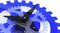 NeXtime - Wandklok - 35cm - Acrylic -Bewegend- Blauw - 'Moving Gears'