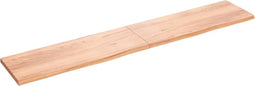 vidaXL - Tafelblad - 220x40x(2-4)cm - behandeld - massief - eikenhout - lichtbruin
