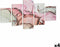 Set van 5 Schilderijen Canvas Marmer Roze (4 Stuks)