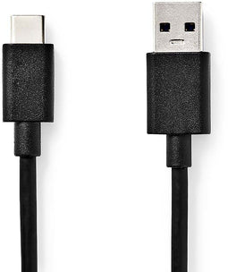 Nedis CCGL61600BK10 - USB A naar USB type-C kabel - 100 cm - Zwart
