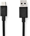 Nedis CCGL61600BK10 - USB A naar USB type-C kabel - 100 cm - Zwart