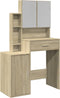 vidaXL - Kaptafel - met - kastje - 80x35x132 - cm - sonoma - eikenkleurig