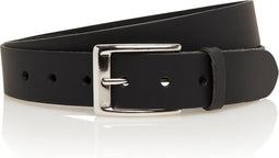 Timbelt Leren Unisex Riem - Riemstrook 3,5 cm breed - Casual Look - Echt Leer - Zwart - Riemmaat 105