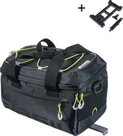 Basil Miles - Bagagedragertas - 7L - 100% waterdicht - Zwart lime groen