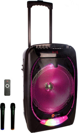 N-GEAR Flash 1240 - Draadloze Bluetooth-luidspreker - 12 inch 500W met microfoon en LED-lichtshow