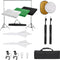 vidaXL - Fotostudioset - met - verlichtingsset, - achtergrond - en - reflector