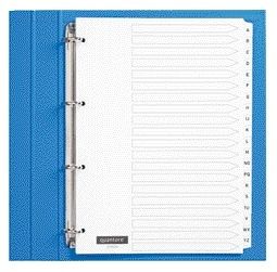 Tabbladen Quantore 4-gaats 20-delig met alfabet wit karton | 10 stuks