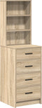 vidaXL - Highboard - Sonoma - Eik - 40x41x135 - cm - Geperst - Hout