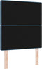 vidaXL - Hoofdbord - met - Kristalknoppen - Donkerblauw - 80 - cm - Fluweel