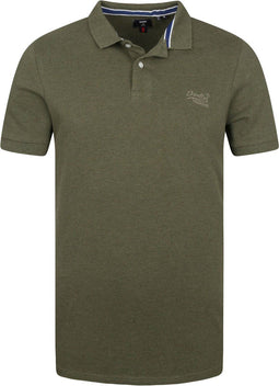 Superdry Heren - Klassiek piqué poloshirt - 100% biologisch katoen - Donkergroen