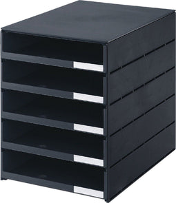 Ladenbox styroval 5 laden open zwart
