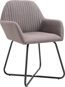 vidaXL - Eetkamerstoelen - draaibaar - 2 - st - stof - taupe