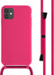 imoshion Hoesje Geschikt voor iPhone 11 Hoesje Met Koord - imoshion Siliconen hoesje met koord - Roze