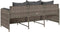 vidaXL - Tuinbank - 3-zits - met - kussens - poly - rattan - grijs