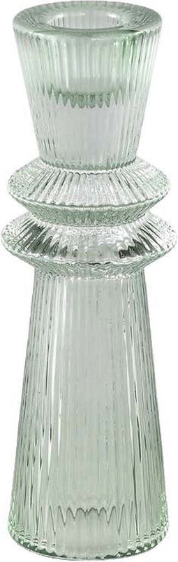PTMD Linty Ronde Kandelaar - H15,5 x Ø5 cm - Glas - Lichtgroen