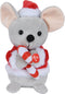 Muis polyester d9h16 cm grijs kerst