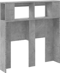 Hoofdeinde met LED 100x18,5x103,5 cm bewerkt hout betongrijs