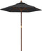 vidaXL - Parasol - met - houten - paal - 196x231 - cm - zwart