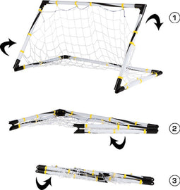 CB TOYS Opvouwbaar doel met 1 bal - 1 handmatige opblaasinrichting - 4 pinnen en 1 net (90 x 59 x 59 cm) -