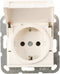 IP44 Wandcontactdoos met randaarde en klapdeksel Wit Mat