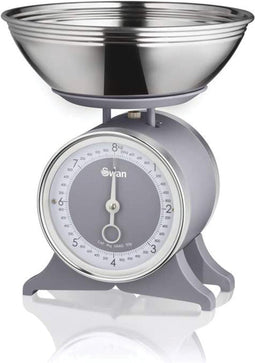Swan - Keukenweegschaal - Retro – Weegt tot Max. 8kg – Grijs