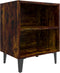 vidaXL - Nachtkastje - met - metalen - poten - 40x30x50 - cm - gerookt - eikenkleurig