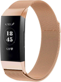 iMoshion Bandje Geschikt voor Fitbit Charge 3 / 4 Maat M - iMoshion Milanees magnetische band - Rosé Goud