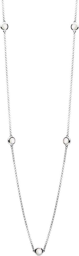 Casa Jewelry Collier Pom White - Collier 90cm - Parelmoer - Zilver - Wit