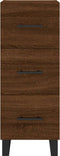 vidaXL - Dressoir - 34,5x34x90 - cm - bewerkt - hout - bruin - eikenkleur