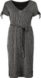 Expresso Fiona - Midi-jurk - Ribgeweven - Zwart en zand
