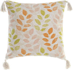 Kussen DKD Home Decor Beige Polyester Katoen Aluminium Multicolour Blad van een plant (45 x 10 x 45 cm)