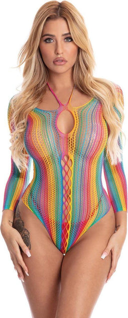 Regenboogbody met lange mouwen Pink Lipstick -