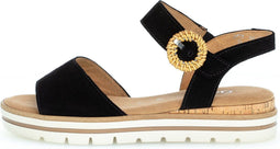Gabor 82.772.47 - Dames Sandalen - Sportieve sandaal met raffia gesp - Zwart