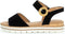 Gabor 82.772.47 - Dames Sandalen - Sportieve sandaal met raffia gesp - Zwart