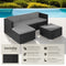 tectake® Wicker lounge - Tuinmeubelset - 5 elementen - Weerbestendig - Zwart