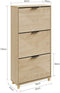SoBuy Schoenkast - Ladekast - Smal design - 3 laden - 120x24x60 cm | FSR213-N